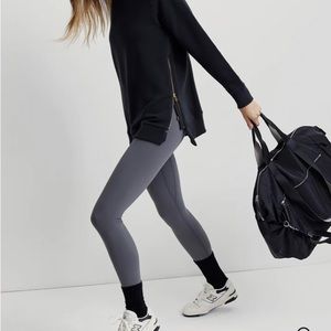 VARLEY SIERRA SIDE ZIP MARL KNIT SWEATER Black SIZE M